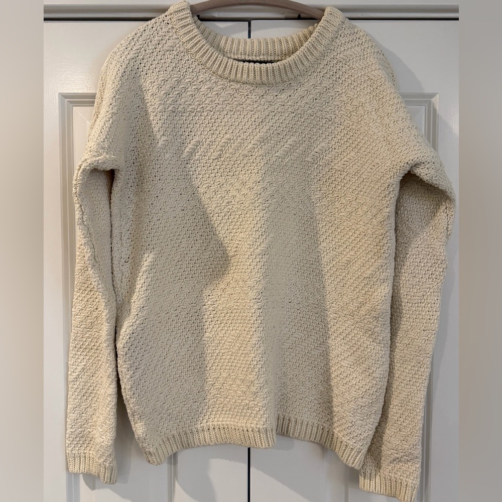 Banana Republic Women's Textured Cream Crewneck Sweater